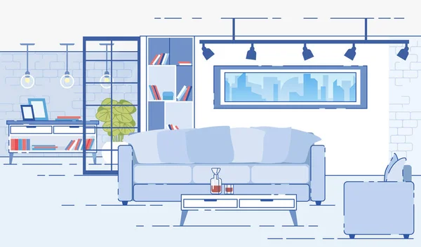 Apartamentos modernos Confortável Interior Flat Vector — Vetor de Stock