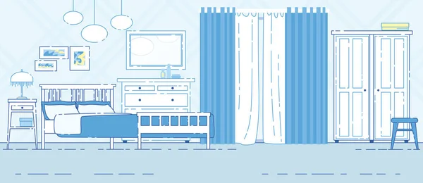Haus Schlafzimmer klassisch Innenraum Vektor Hintergrund — Stockvektor