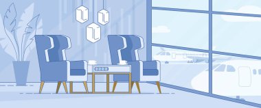 Modern Havalimanı Terminal Lüks Salon Vektörü