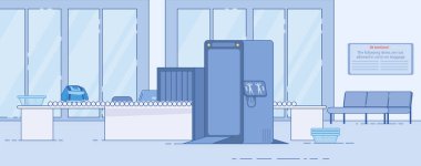 Havaalanı Güvenlik Kontrol Düz Vektörü