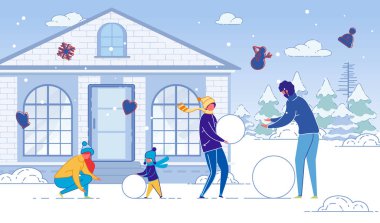 Aile Kış Noel Tatili Açık Hava Aktivitesi.