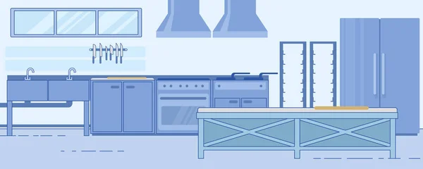 Funktionale moderne gewerbliche Küche Layout-Design — Stockvektor