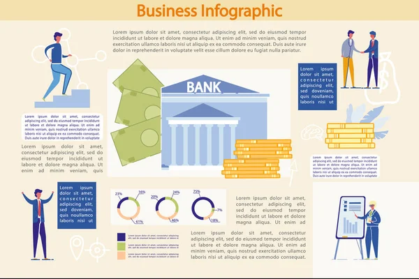 Инфографический набор банковского и финансового бизнеса . — стоковый вектор