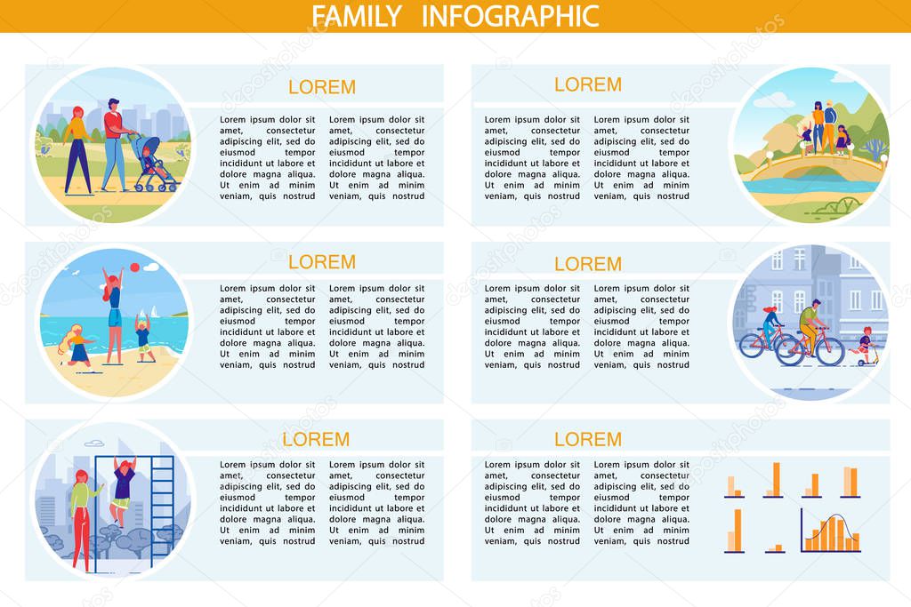 Family Leisure and Joint Sport Infographic Banner.
