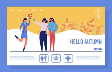 Güzel Sonbahar Doğa Düz İniş Şablonu