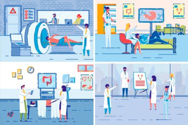 Tıbbi Tomografi ve X-ray Muayene Vektörü.