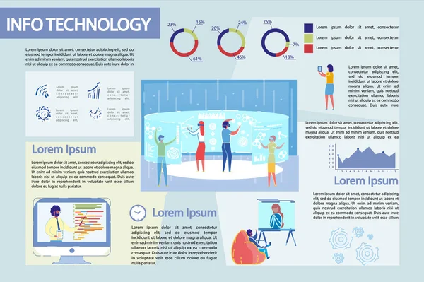 Illustration lumineuse Info Technologie, Infographie . — Image vectorielle