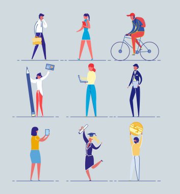 Çeşitli Meslek ve Cinsiyet Kentsel Vatandaşlar Ayarlandı.