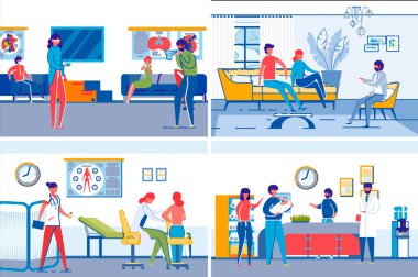 Aile Sağlığı Hastanesi Ziyaretçileri ve Doktorları.