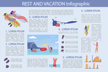 Dinlenme ve Tatil, Infographic Vektör İllüstrasyonu