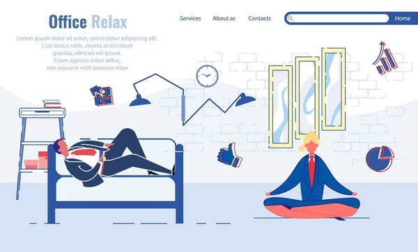 Relax de oficina, salón especialmente equipado para el trabajador — Archivo Imágenes Vectoriales