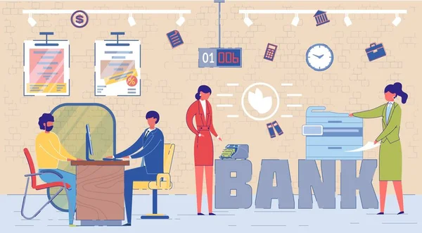 Ofisteki Banka Personel Çalışması Sözcük Kavrama Pankartı