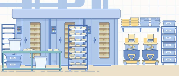 Boulangerie Industrie Équipement. Pain et Pâte Alimentation . — Image vectorielle