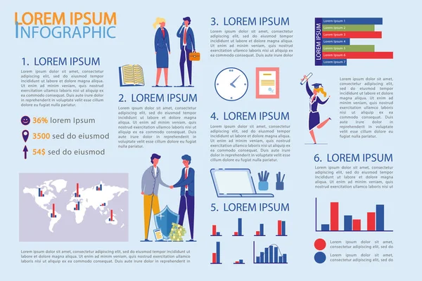 Business Infographic Set με ανθρώπους και διαγράμματα. — Διανυσματικό Αρχείο