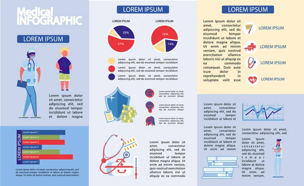 Ensemble d'infographie vectorielle clinique médicale ou hôpital . — Image vectorielle