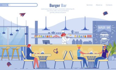 Düz İniş Sayfası Modern Burger Bar 'ı Destekliyor