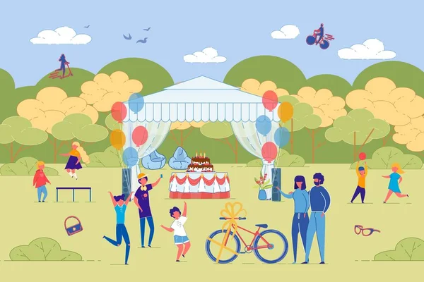 Çocuk Doğum Günü Kutlaması Park 'ın Dışında