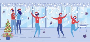 Neşeli Yöneticiler Xmas 'ı İş Yeri Ofisinde Kutluyor