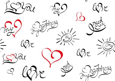 Metin sevgisi ile kusursuz desen