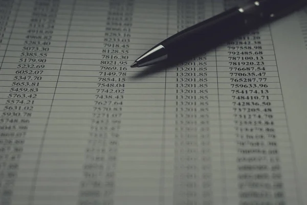 Black Pen Sheet Paper Numbers — Stock Photo, Image