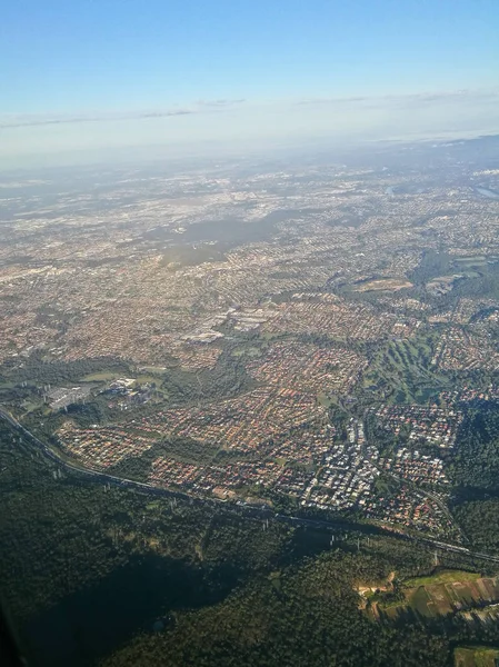Escena Topografía Aérea Desde Vista Pájaro Del Área Regional Brisbane — Foto de Stock
