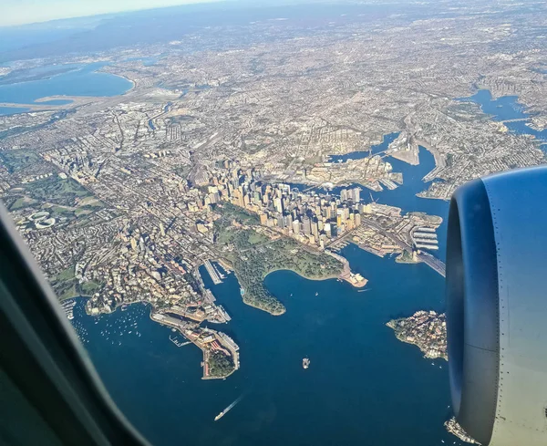 Vogel oog weergave luchtfoto scène van Sydney Australia city center van — Stockfoto