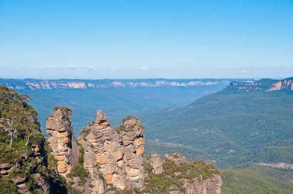Berömda Tre Systrar Vaggar Bildande Blue Mountain Sydney Nsw Australien — Stockfoto