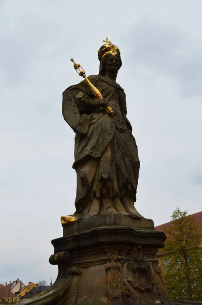 Bamberg Germany April 2017 Sculpture Kunigunda Christian Saint Wife Emperor — Stock Photo, Image