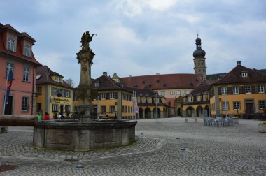 Weikersheim (Almanya). Nisan 2017. Pazar Meydanı