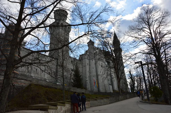 Baviera Alemanha Abril 2017 Romântico Castelo Neuschwanstein Rei Bávaro Luís — Fotografia de Stock