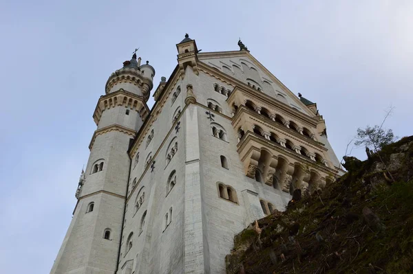 Bavaria Alemania Abril 2017 Romántico Castillo Neuschwanstein Del Rey Bávaro —  Fotos de Stock