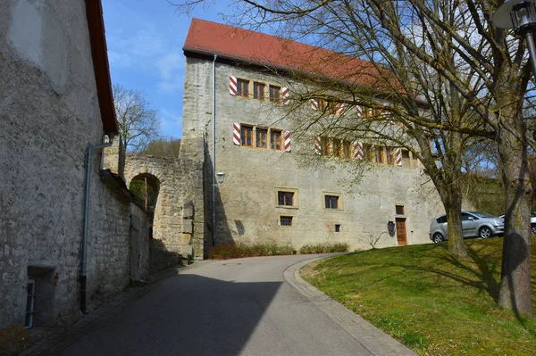 Rttingen Duitsland April 2017 Historici Schrijven Kasteel Brattenstein Toe Aan — Stockfoto