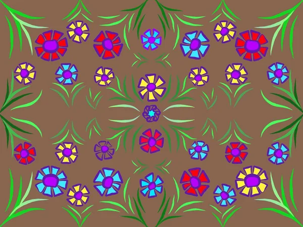 seamless pattern of colorful flowers. flat illustration. suitable for background