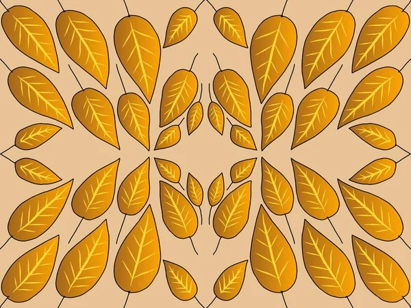 추상적 인 배 열 이있는 마른 잎입니다. 평면형 삽화 — 스톡 사진