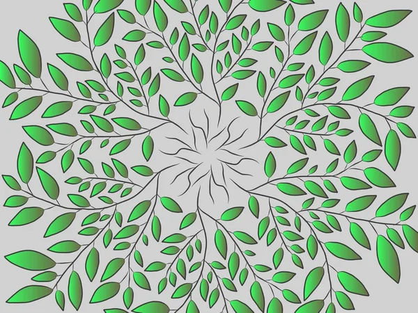 Seamless pattern. twisted green leaves. flat style. suitable for background and wallpaper — Stock Photo, Image