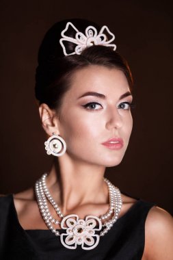 Romantik Beauty.Retro tarzı. kadın retro portre