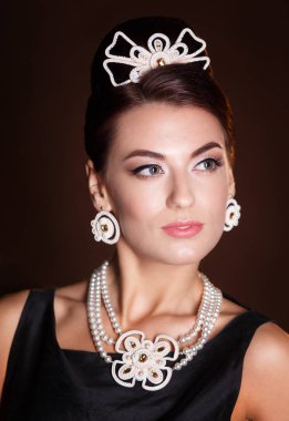 Romantik Beauty.Retro tarzı. kadın retro portre