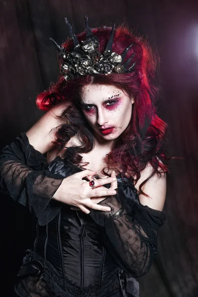 Woman monster. Creative dark make-up, conceptual idea for Halloween. — Stock Photo, Image