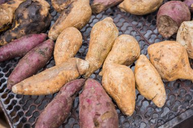 kömür ızgara ızgara tatlı patates