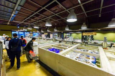 Taipei, Tayvan - 31 Mart 2017: Taipei balık bir atmosfer 