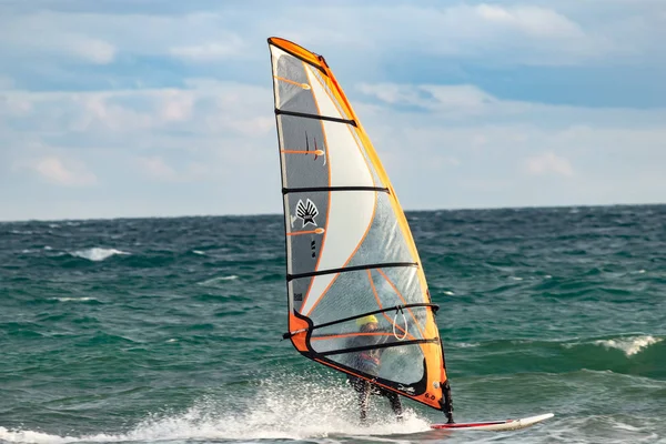 Koktebel Crimea Russia November 2019 Windsurfing Training Wild Beach Town Royalty Free Stock Images