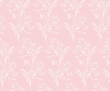 Çiçeksiz desen. Kumaş ve kağıt için çiçekli fayans. Tekstil, kağıt ve duvar kağıtları için modaya uygun bir tasarım. Pembe arkaplan