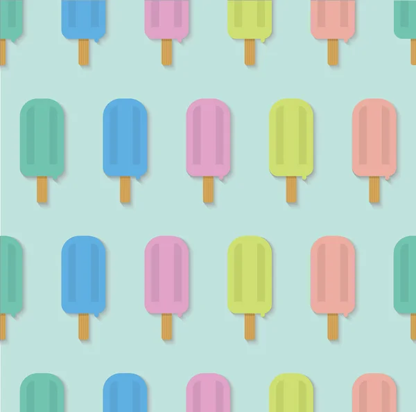 Seamless Colorful Ice Cream Pattern Summer Background Vector Illustration — Stock Vector