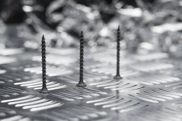 Üç vida vida dikey metal alüminyum arkaplan