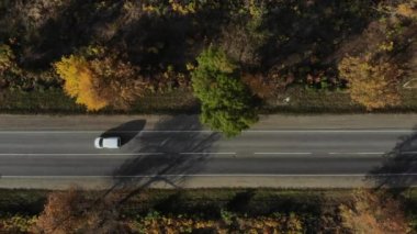 Asfalt yolun havadan görünüşü.