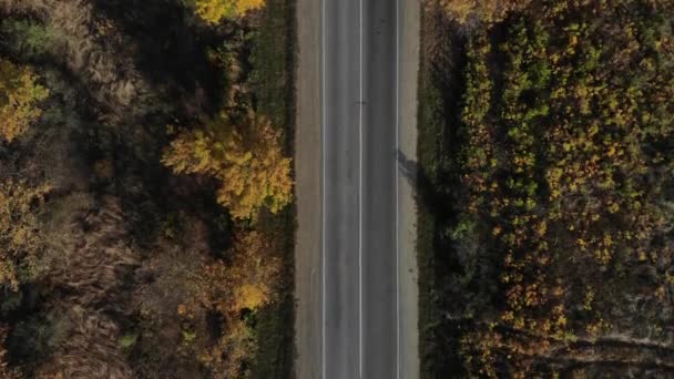 Utsikt Över Transporten Från Luften Flygfoto Över Asfaltvägen Asfalt Väg — Stockvideo