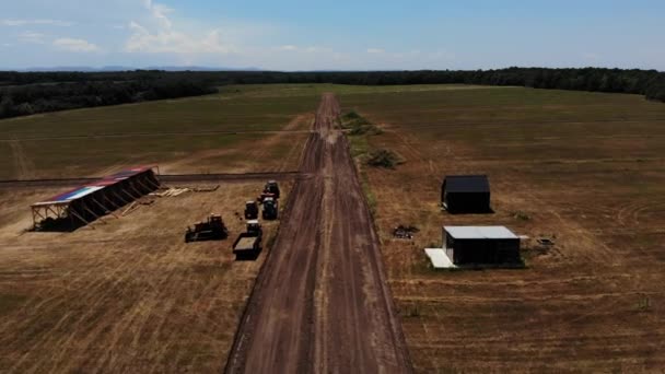 Vue aérienne des machines de construction . 