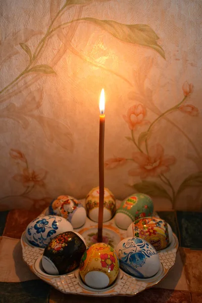 Russia Our Tradition Glorious Feast Easter Easter Complete Preparation Colored — Stock Photo, Image