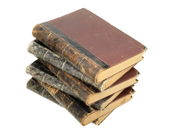 Stack of old books isolated on white background — Stock Photo, Image