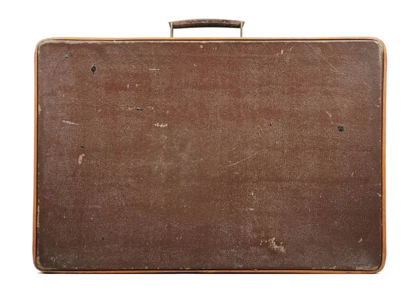 白色背景的旧行李箱 — 图库照片